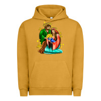 Pigment Peanut Butter oh holy night  with cross ado Urban Hoodie - AdoDesignShop