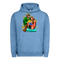 Pigment Pebble Blue oh holy night  with cross ado Urban Hoodie - AdoDesignShop
