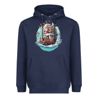 Navy happy santa Heavyweight Hoodie - Unal Design