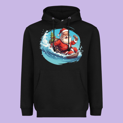 Heavyweight Hoodie surf happy santa