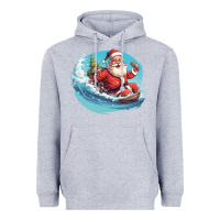 Heather Grey surf happy santa Heavyweight Hoodie - Unal Design