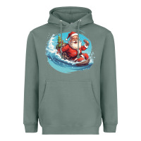 Sage surf happy santa Heavyweight Hoodie - Unal Design