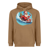 Toasted Coconut surf happy santa Heavyweight Hoodie - Unal Design