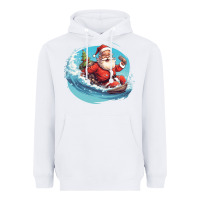 White surf happy santa Heavyweight Hoodie - Unal Design