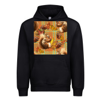 Black fall squirrel and plaid seamless Urban Hoodie - BundleAndBundleShop