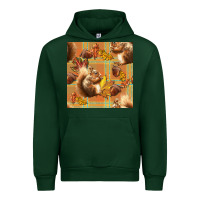 Forest Green fall squirrel and plaid seamless Urban Hoodie - BundleAndBundleShop