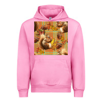 Fuchsia Pink fall squirrel and plaid seamless Urban Hoodie - BundleAndBundleShop