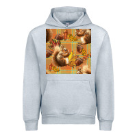 Heather Grey fall squirrel and plaid seamless Urban Hoodie - BundleAndBundleShop