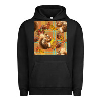 Pigment Black fall squirrel and plaid seamless Urban Hoodie - BundleAndBundleShop