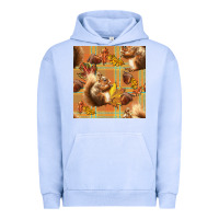 Pigment Grape Ice fall squirrel and plaid seamless Urban Hoodie - BundleAndBundleShop