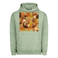 Pigment Oil Green fall squirrel and plaid seamless Urban Hoodie - BundleAndBundleShop