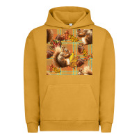 Pigment Peanut Butter fall squirrel and plaid seamless Urban Hoodie - BundleAndBundleShop