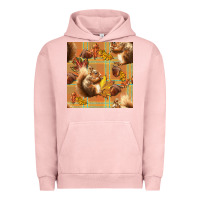 Pigment Salmon fall squirrel and plaid seamless Urban Hoodie - BundleAndBundleShop