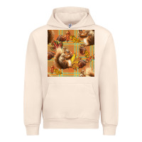 Sandshell fall squirrel and plaid seamless Urban Hoodie - BundleAndBundleShop