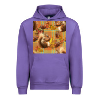 Tulip fall squirrel and plaid seamless Urban Hoodie - BundleAndBundleShop