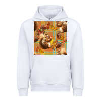 White fall squirrel and plaid seamless Urban Hoodie - BundleAndBundleShop