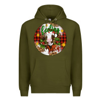 Army Green Christmas feeling jolly cow ornament Premium Hoodie - Artiststas
