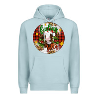 Blue Mist Christmas feeling jolly cow ornament Premium Hoodie - Artiststas