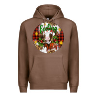 Chestnut Christmas feeling jolly cow ornament Premium Hoodie - Artiststas