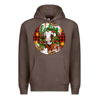 Coffee Christmas feeling jolly cow ornament Premium Hoodie - Artiststas