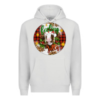 Dove Grey Christmas feeling jolly cow ornament Premium Hoodie - Artiststas