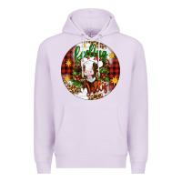 Lilac Christmas feeling jolly cow ornament Premium Hoodie - Artiststas
