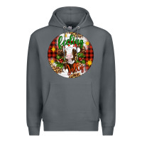 Rock Christmas feeling jolly cow ornament Premium Hoodie - Artiststas