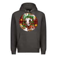Smoke Christmas feeling jolly cow ornament Premium Hoodie - Artiststas