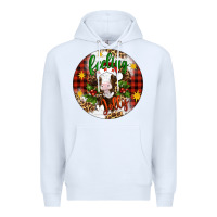 White Christmas feeling jolly cow ornament Premium Hoodie - Artiststas
