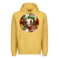 Antique Gold Christmas feeling jolly cow ornament Premium Hoodie - Artiststas