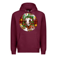 Burgundy Christmas feeling jolly cow ornament Premium Hoodie - Artiststas