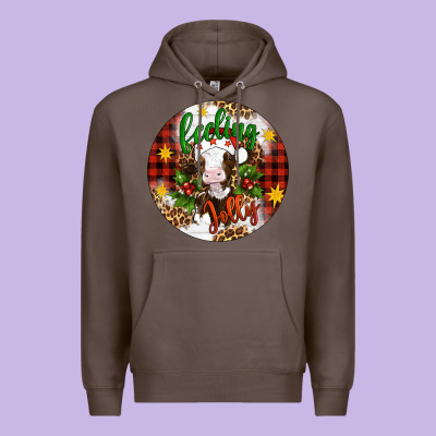 Christmas Feeling Jolly Cow Ornament Premium Hoodie Designed By Artiststas