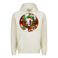 Oatmeal Heather Christmas feeling jolly cow ornament Premium Hoodie - Artiststas