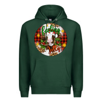 Sports Green Christmas feeling jolly cow ornament Premium Hoodie - Artiststas