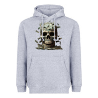 Heather Grey bad money Heavyweight Hoodie - Unal Design