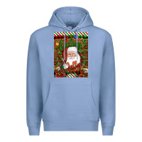 Colony Blue Christmas Feeling Jolly Santa Premium Hoodie - Artiststas