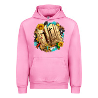 Fuchsia Pink cross with bible and sunflowers Urban Hoodie - AdoDesignShop