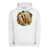 Pigment Lunar Rock cross with bible and sunflowers Urban Hoodie - AdoDesignShop