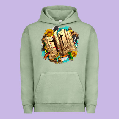 Cross With Bible And Sunflowers Urban Hoodie Designed By Adodesignshop