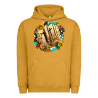 Pigment Peanut Butter cross with bible and sunflowers Urban Hoodie - AdoDesignShop