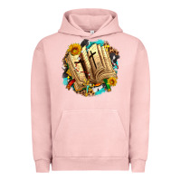 Pigment Salmon cross with bible and sunflowers Urban Hoodie - AdoDesignShop
