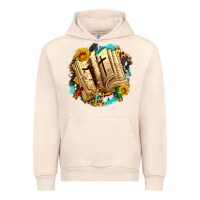 Sandshell cross with bible and sunflowers Urban Hoodie - AdoDesignShop