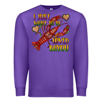 Purple mardi gras i just want to be loved bayou crawfish Premium Sweatshirt - RanaPortraitStore