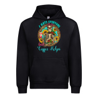 Black i hate everyone but coffee helps western skeleton coffee sunflowers Urban Hoodie - Artiststas