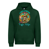 Forest Green i hate everyone but coffee helps western skeleton coffee sunflowers Urban Hoodie - Artiststas