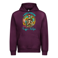 Mauve Wine i hate everyone but coffee helps western skeleton coffee sunflowers Urban Hoodie - Artiststas