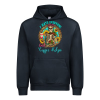 Navy i hate everyone but coffee helps western skeleton coffee sunflowers Urban Hoodie - Artiststas
