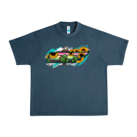 Midnight Navy Tennessee Map Sunflower Cactus Serape Urban Heavy Tee - RanaPortraitStore