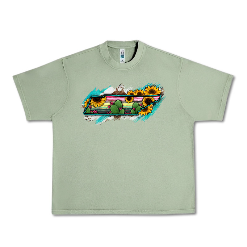 Tennessee Map Sunflower Cactus Serape Urban Heavy Tee by RanaPortraitStore | Teevron