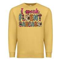 Antique Gold i speak fluent sarcasm Premium Sweatshirt - Zillion Design Studio